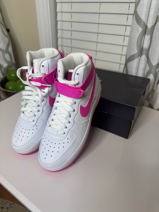 Nike Shoes - Nike Air Force 1 White and Hot Pink High-Top Women’s Sneakers * New in Box!*